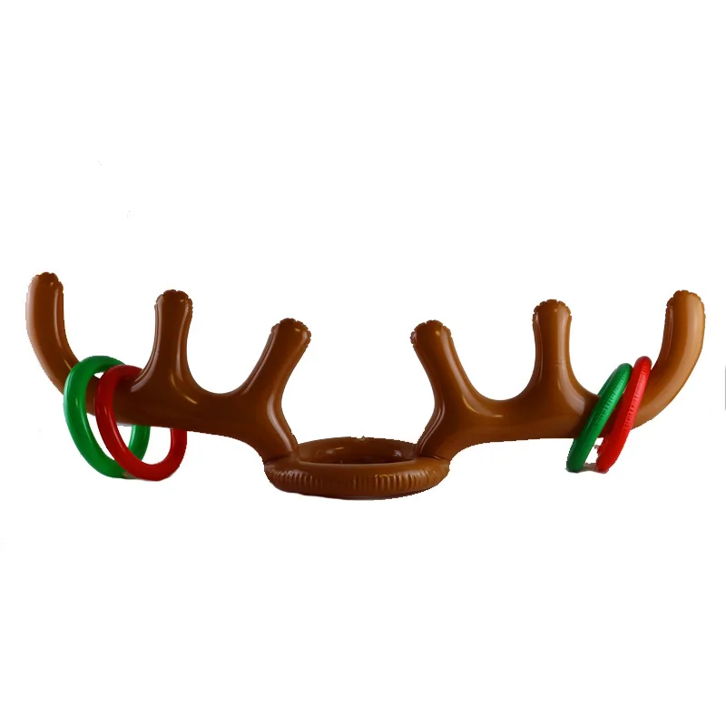 1 Set PVC Inflatable Antler Headband Toy Christmas Head Ring Throwing Circle Toy - £9.79 GBP