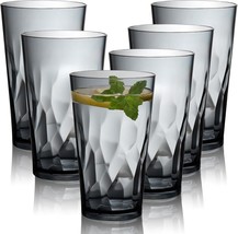 Unbreakable Plastic Drinking Glasses Set of 6 Shatterproof Drinking Cups Plastic - £27.01 GBP