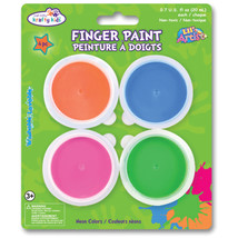 Finger Paint Tubs .7oz 4/Pkg-Neon - £17.46 GBP