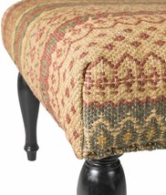 Astaffort Traditional Black Wool Ottoman With Wood Base - $271.62