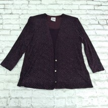 R&amp;M Richards Karen Kwong Blouse Womens 8 Purple Glitter Sparkle Evening Jacket - £23.49 GBP