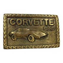 Corvette C3 Solid Brass Belt Buckle 2 7/8 X 1 7/8 Rectangle With Bow tie - $12.99