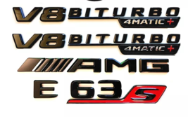 Gloss Black E63S AMG V8 BITURBO 4MATIC Emblem Badge W213 2016-2023 - $39.99