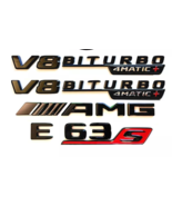 Gloss Black E63S AMG V8 BITURBO 4MATIC Emblem Badge W213 2016-2023 - $39.99