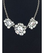 Aeo Fashion Jewelry Necklace Large Rhinestones Silver Toned Large Clunky - £15.62 GBP