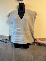 Madewell Gray Cotton Blend Knit V Neck Deep Sleeve Sweater SZ M - $1,088.76 MXN