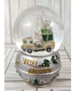 Mini Very Merry Christmas Snowglobe Truck Trees Water Globe Reindeer Sil... - £9.56 GBP