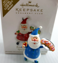 Hallmark 2011 Keepsake Festive Santa Miniature Ornament in Box - £7.98 GBP