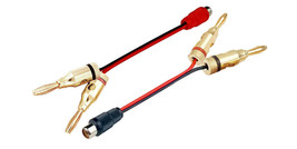 Premium Banana Plug To Rca Phono Speaker Wire Adapter Cables - £25.85 GBP