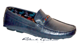 Robert Graham Men&#39;s  Blue Leather Loafer Driving Moccasin Shoes Size US 12D - $138.97