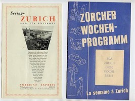 What Zurich Has to Offer This Week 1932 Booklet &amp; Tour 1930 Brochure Zeppelin  - £69.63 GBP