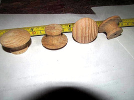50 PIECES NEW UNFINISHED ASH 1 1/4&quot; ROUND WOOD CABINET KNOBS / PULLS KK - $34.95