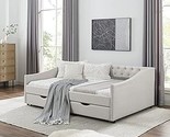 Upholstered Full Size Daybed With Two Storage Trundle Drawers, Solid Woo... - $777.99