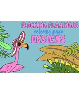 10 COLORING PAGES Flocking Flamingos Adult Coloring Book ; Meditation; S... - £0.79 GBP