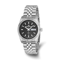 Mens Mountroyal Stainless Steel Black Dial Watch - $133.26