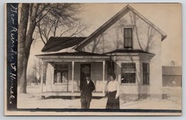 Illinois Home of Geo Reinhardt Man Woman Snow Nelson Family Ashton Postcard A27 - £9.55 GBP
