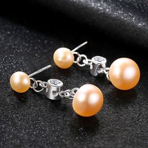 S925 Silver Elegant Pearl Earrings Summer Long Style Women&#39;s Ear - $30.00