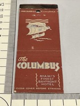 Vintage Matchbook Cover  The Columbus  Miami’s Finest Bayfront Motel   gmg - £9.73 GBP