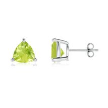 ANGARA Natural Peridot Stud Fine Earrings in Sterling Silver (Size-7mm) - $321.40+