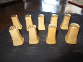 9 Vintage - S.R.1924 Miniature Gold Salt &amp; Pepper Shakers - Japan - 1-3/4&quot; X 1&quot; - £14.15 GBP