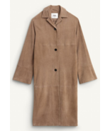 ZARA BNWT 2025. CHOCOLATE SAND SUEDE% LEATHER COAT LIMITED EDITION. 6098... - $512.34
