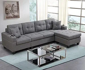 Sectional L Shape Couch For Living Room Home Funiture, Apartment, Dorm, ... - £963.04 GBP