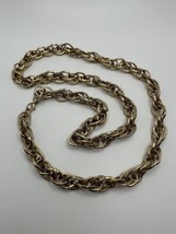 Large Vintage Gold Plate Chain Necklace Size: 30 inch x 10mm - £23.35 GBP
