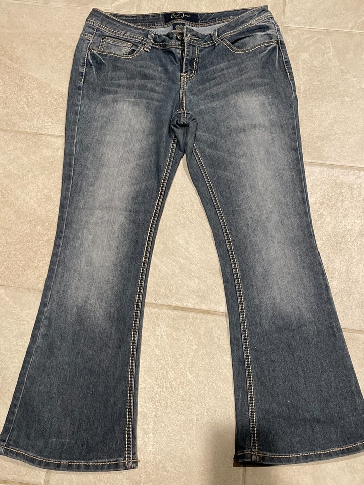 Earl Jean Blue Jeans Size 5 Womens Low Rise Flare Stretch - $11.30