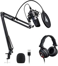 The Maono Vocal Condenser Cardioid Podcast Mic With Studio Headphone Set, Over. - £82.20 GBP