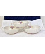 3 Antique Spode Rose Briar Cream Soups Hand Tinted Great Shape - £20.73 GBP