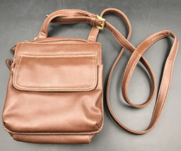 Sonama Life + Style Brown Faux Leather Crossbody Bag Adjustable Strap Purse - £11.86 GBP