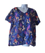 Disney Bambi Thumper Nursing Scrub Top Shirt Womens 2XL Plus Size - £19.35 GBP