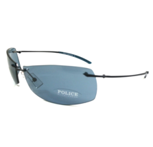 Police Sunglasses MOD.2672 COL.531 Black Rimless Wrap w Blue Lenses 66-17-130 - £60.12 GBP