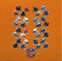 NFL Football Helmets New Logo Poster Print on Metal Sign 12x8in Old Vint... - $34.67 CAD
