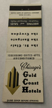 Vintage Matchbook Cover Matchcover Gold Coast Hotels Chicago IL - £1.95 GBP
