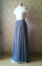 Wedding Gray Tulle Skirts Bridesmaids Plus Size Full Tulle Skirt Outfit image 5