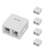 White Dual Port Keystone Jack Surface Mount Box Kit - $36.97 CAD