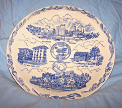 Vernon Kilns Blue McAlester, OK- Ceramic Collector&#39;s Plate-10 1/4 inches - £14.75 GBP