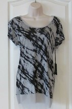 Simply Vera Vera Want Short Slv Chiffon Hem Top Women&#39;s Petite Sz PM NWT... - $245.90 MXN