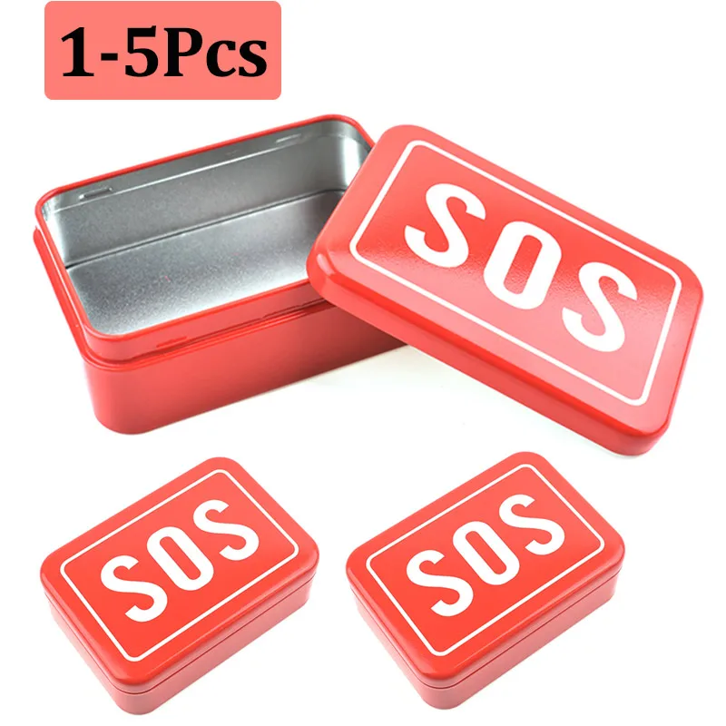 Mini SOS Survival Iron Box Field Survival Storage Kit Emergency Tool Storage Box - £9.34 GBP+