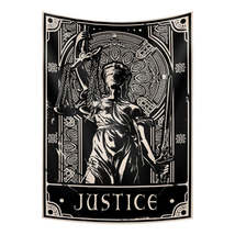 Anyhouz Tapestry Black Justice Statue 230X150 cm Tarot Card Psychedelic Scene Ar - £40.36 GBP