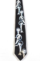 Vintage The 3 Stooges Neck Tie Mens Black Larry Moe And Curly - £13.92 GBP