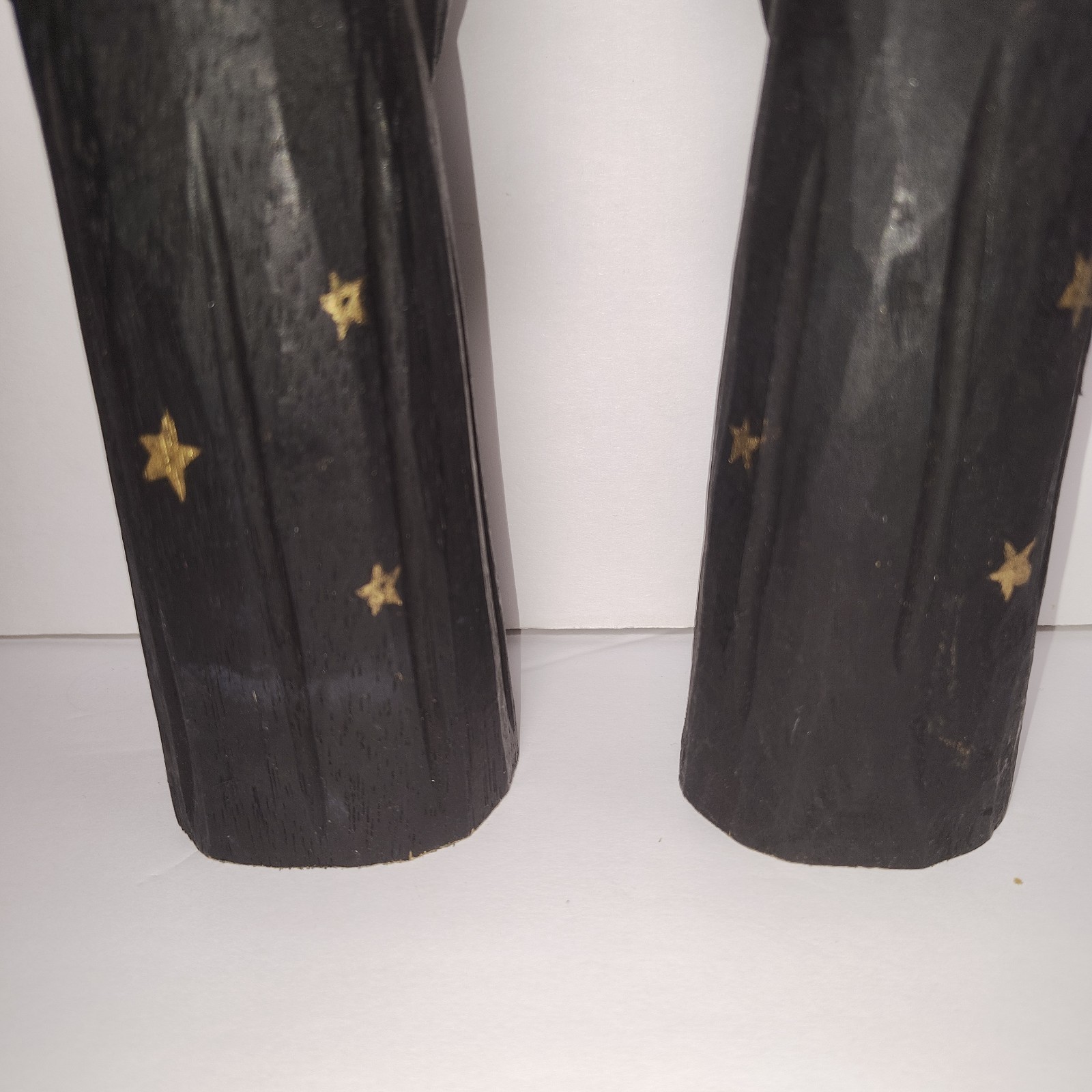 James Haddon Hand Carved Wood Witches Pair Signed Folk Art Halloween Decor 10” Item image 7