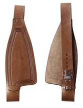 Horse Western Adult Tooled Light Brown Leather Replacement Saddle Fender... - $67.31
