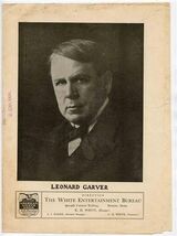 Leonard Garver Dramatic Speaker Advertising Brochure 1910's - $17.82