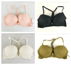 Lot of 4 Auden Bras Radiant Plunge Push-Up Lace Front Closure Lace Overlay 32C - £26.46 GBP