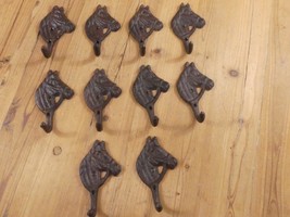 10 Horse Coat Hooks Decor Wall Mounted Stable Farmhouse Country Hat Rack... - $646.77 MXN