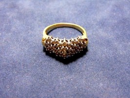 Lovely Large Vintage Estate 14K Yellow Gold Diamond Cluster Ring 5.6g E2003 - £478.28 GBP