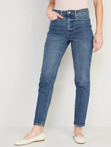 Old Navy OG Straight Ankle Jeans Womens 4 Tall Blue High Rise Cotton Str... - £21.31 GBP