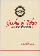 Gissha of Tokyo Die Cut Lunch Menu Japanese Steakhouse White Plains New York  - £45.89 GBP